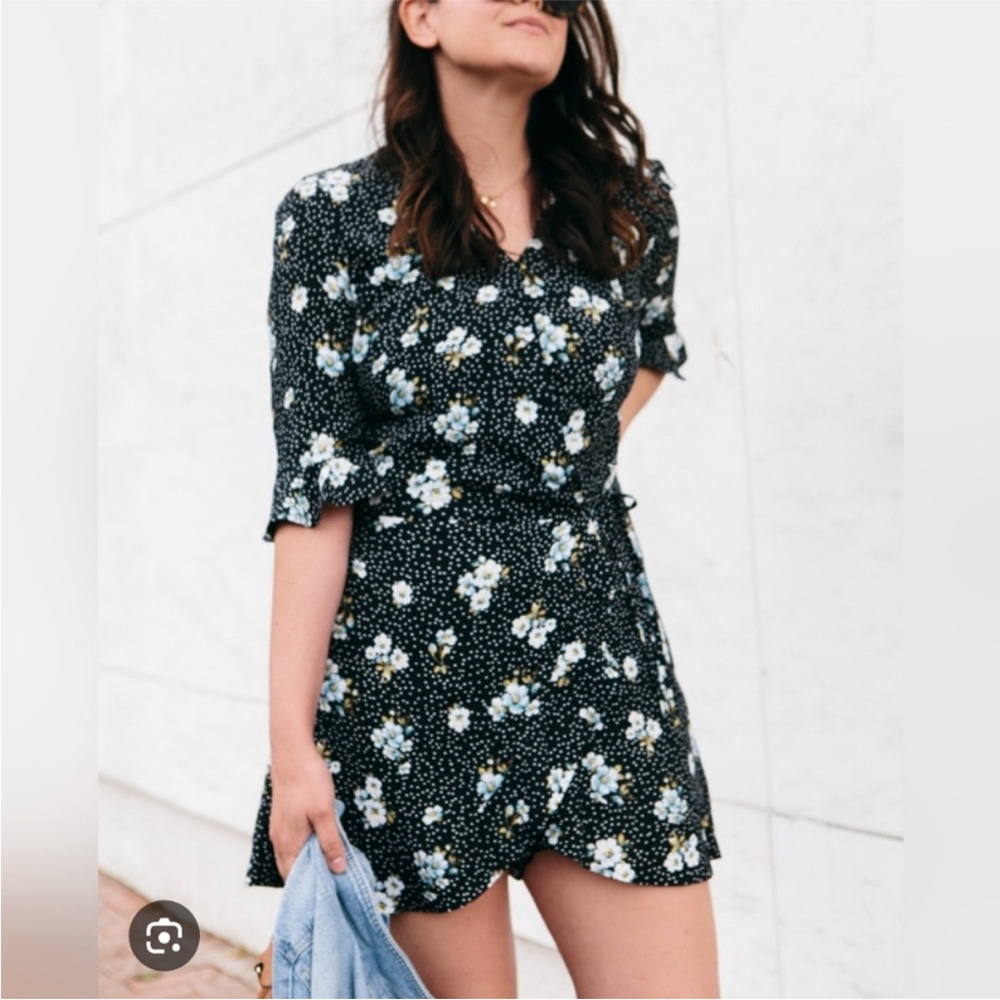 LOFT Black Floral Jumpsuit